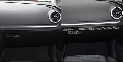 Real Premium Carbon Fiber Sticker Compatible with Audi A3 S3 RS3 8V 2013 2014 2015 2016 2017 2018 2019 Car Glove Box Storage Box Decor Kit Auto Interior Accessories Decal Style A 2PCS Black