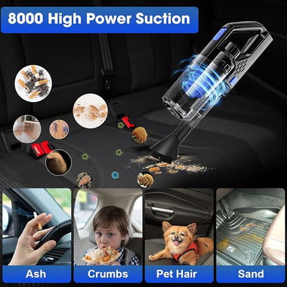 Car Cleaning Kit, Car Interior Detailing Kit with High Power Handheld Vacuum Cordless Rechargeable, Detailing Brush Set, Windshield Cleaner, Complete Auto Accessories for Men, Women Gift