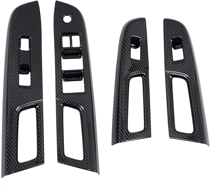 HIGH FLYING Carbon Fiber Grain Car Interior Accessories Window Switch Regular Cover Trim Kit ABS 4pcs LHD ONLY for Subaru WRX STI 2017 (Only Fit Year of 2017)