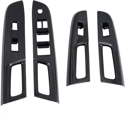 HIGH FLYING Carbon Fiber Grain Car Interior Accessories Window Switch Regular Cover Trim Kit ABS 4pcs LHD ONLY for Subaru WRX STI 2017 (Only Fit Year of 2017)