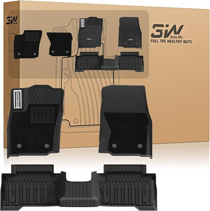 3W Floor Mats&Carpet for Toyota Tacoma 2024-2026 Double Cab Auto Tran(Not Fit Hybrid & XtraCab) with Metal Pedals, TPE All Weather Custom Fit Floor Liner for Tacoma TRD/SR/SR5/limited Car Liners.