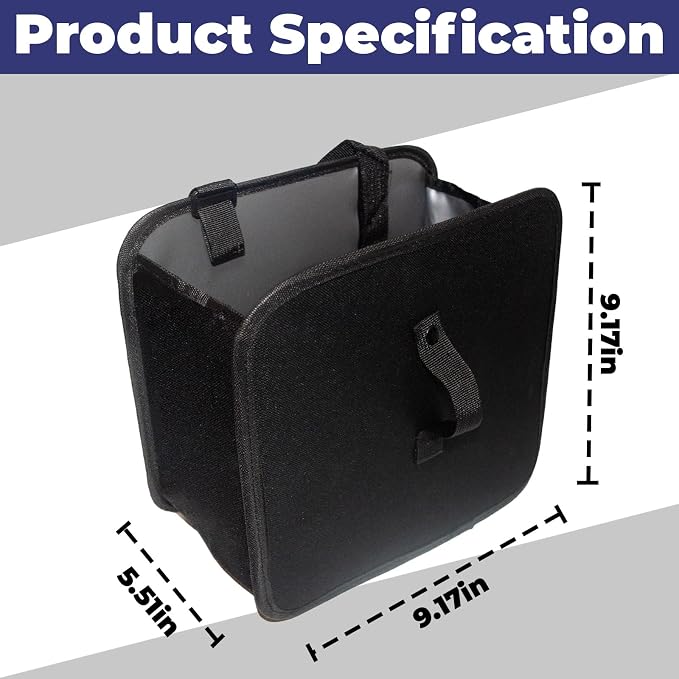BFXM Car Trash Can, 2 Gallons Foldable Leakproof Car Garbage Can, Collapsible Hanging Car Trash Bin for Car Seat, Garbage Bags, Car Interior Accessories