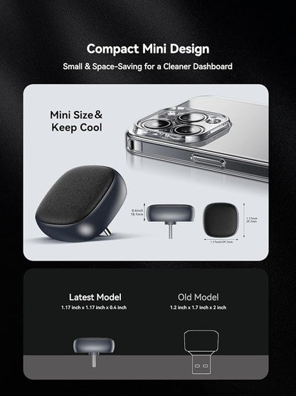 2-in-1 Wireless CarPlay Adapter USB C for Factory Wired CarPlay and Android Auto, One-Click Phone Switching, 5GHz WiFi Bluetooth 5.0 Auto Reconnect, Metallic Gray
