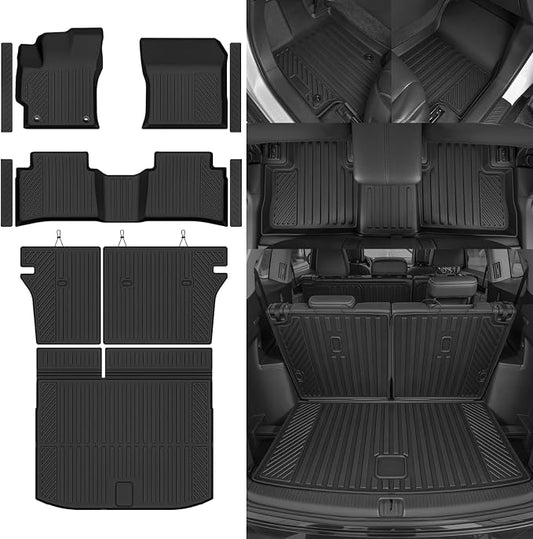 Custom Fit Floor Mats for 2020-2025 2026 Toyota Corolla Hatchback, All Weather TPE Floor Liners & Trunk Mat & Backrest Mats & Door Sill Guard, Odorless Full Set Interior Accessories