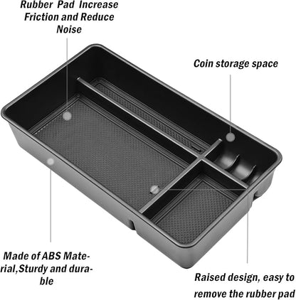 Center Console Organizer Compatible with Nissan Altima 2019 2021 2022 2023 2024 2025 2026 Accessories, Armrest Insert Tray with Coin Holder Keep Organized with Rubber Pad Black