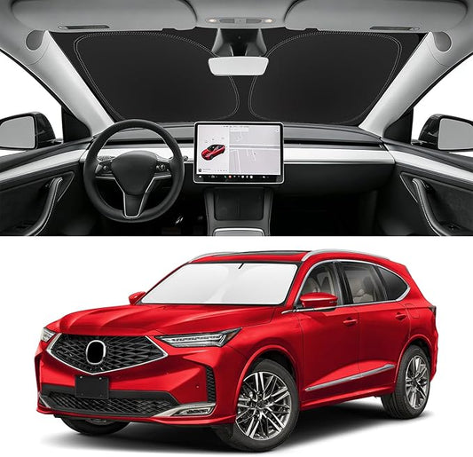 Custom Fit Windshield Sun Shade for Acura MDX 2022-2026, Blocks UV & Heat, Front Window Sunshade Accessorie, Easy Fold & Store Keep Your Car Cooler