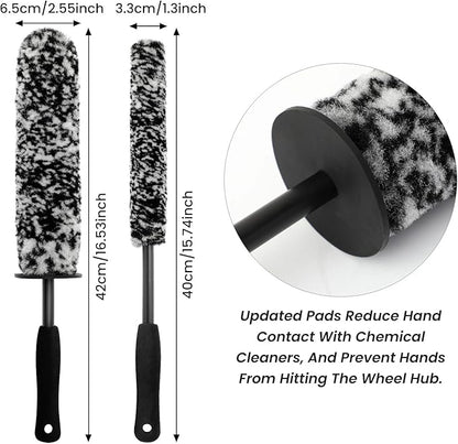 5PCS Wheel Cleaner Brush Kit, Tire Brushes, Rim Cleaner Brush,Car Detailing Brushes, Car Wash Tools for Wheels and Tires No Spatter