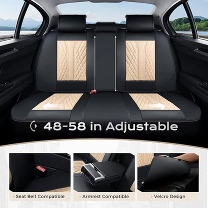 Coverado Car Seat Covers, Car Seat Covers Front Seats, 2-Pack Front Seat Cover, Nappa Leather Waterproof Seat Covers, Car Seat Protectors, Automotive Seat Covers Universal Fit for Most Vehicles
