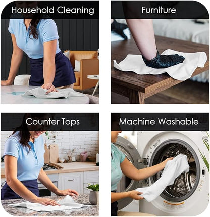 Avalon Towels Microfiber Cleaning Cloths (Value Pack of 48) - Size 16 x 16 Inches, Highly Absorbent Cleaning Rags, Lint Free, Reusable and Washable, Microfiber Towels for Cars