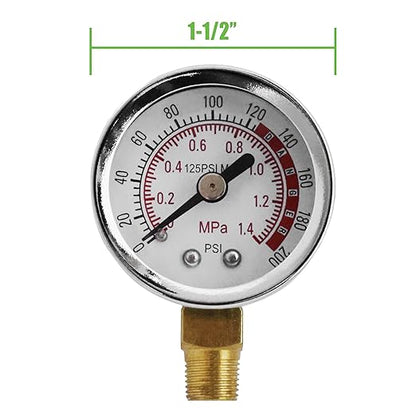 Grip Air Tank Assembly Kit - 4 ft Air Hose with 1/4" NPT Tire Chuck, Brass Manifold, 0-200 PSI Gauge - Safety Bypass Valve - Manual Override - On/Off Air Adjustment (PVC)