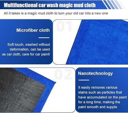 2PCS Car Clay Towel, No-Scratch Auto Detailing Clay Cloth, Microfiber Clay Bar Towel, Fine Grade Car Chamois Towel, DIY Detail Towel for Car Care, Paint Contaminant Removal and Polishing