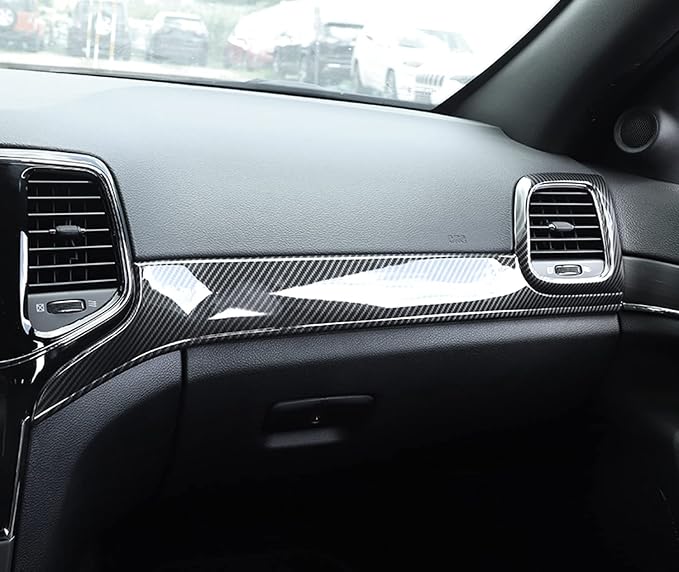 YOCTM ABS Carbon Fiber Look Dashboard Panel Trim Door Handle Cover for Jeep Grand Cherokee 2014 2015 2016 2017 2018 2019 2020 2021 Interior Accessories Decorative Cover