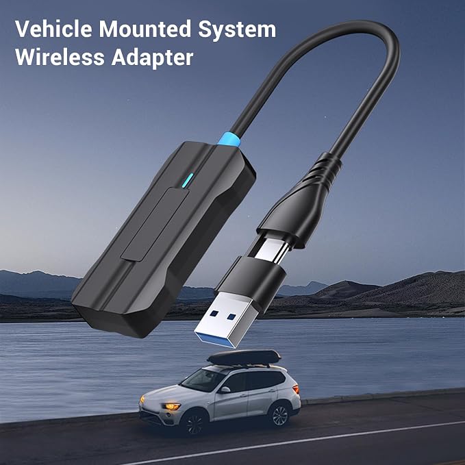 LICAEVEY Wireless Android Auto Adapter, 2 in 1 Converter, Bluetooth 5.2 Plug and Play Auto Connect for Wired Android Auto Cars