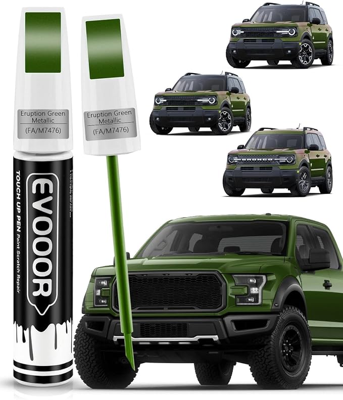 Touch Up Paint for Ford – Exact Match 2 in 1 Paint Pen for Chips and Nicks Repair (Eruption Green Metallic(FA/M7476))