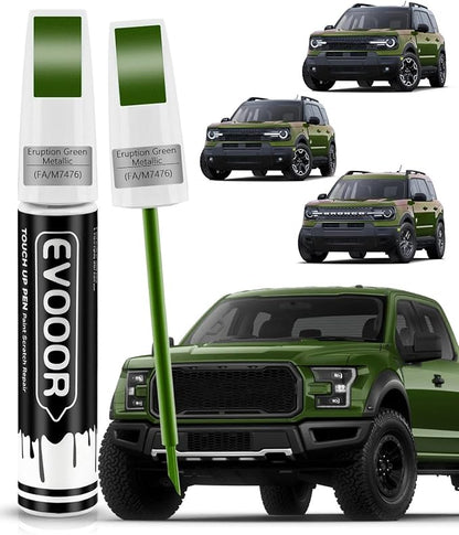 Touch Up Paint for Ford – Exact Match 2 in 1 Paint Pen for Chips and Nicks Repair (Eruption Green Metallic(FA/M7476))