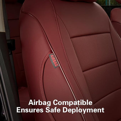 EKR CRV Seat Covers Custom Fit for Honda CRV 2015 2016 Full Set Car Seat Cover for SUV, Leather Truck Seat Protectors,Faux Leather(Burgundy)