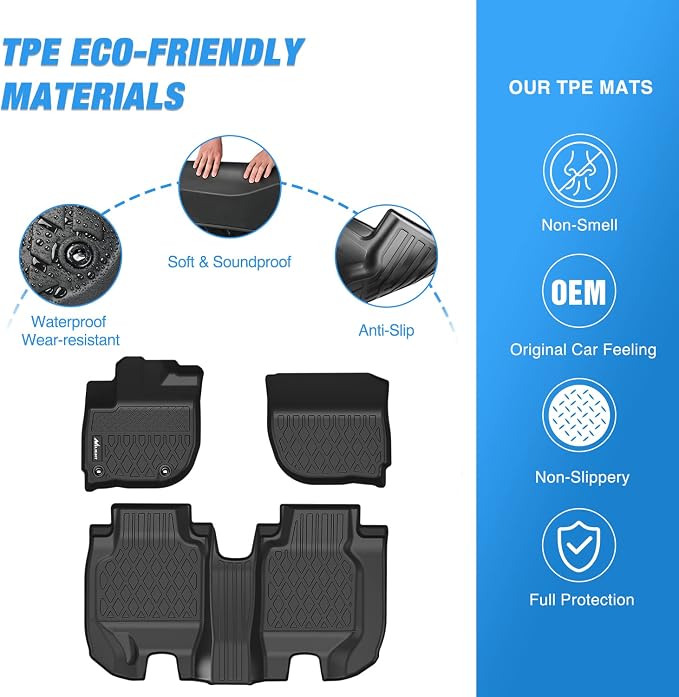 Nilight TPE Floor Mats for Honda HR-V (HRV) 2016 2017 2018 2019 2020 2021 2022,All Weather Custom Fit Heavy Duty Floor Liners