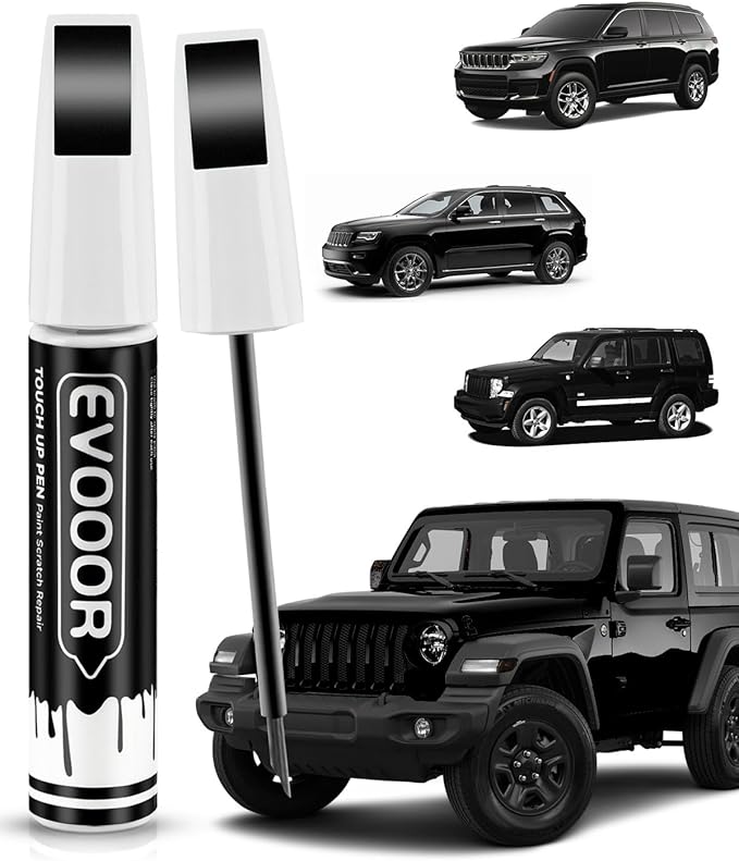 PXR/AXR Brilliant Black Pearl Touch Up Paint Compatible with JeepExact Match 2 in 1 Touch up Paint for Chips and Nicks Repair
