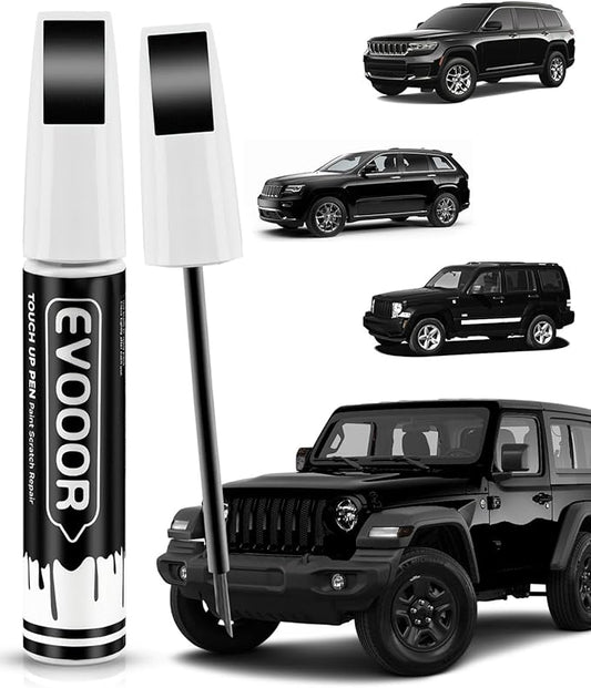 PXR/AXR Brilliant Black Pearl Touch Up Paint Compatible with JeepExact Match 2 in 1 Touch up Paint for Chips and Nicks Repair
