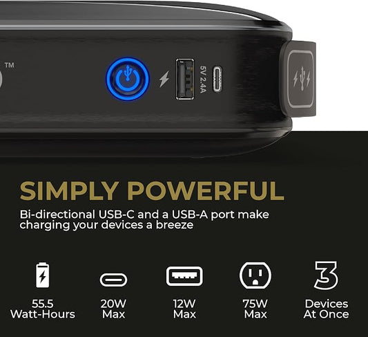 Halo Bolt Ultimate 3 Portable Car Battery Jump Starter | 130 PSI Air Compressor, 55.5Wh USB Power Bank, Large Display, Emergency Floodlight & Charger, Jumps Cars SUVs & Trucks, Inflates Tires — Black