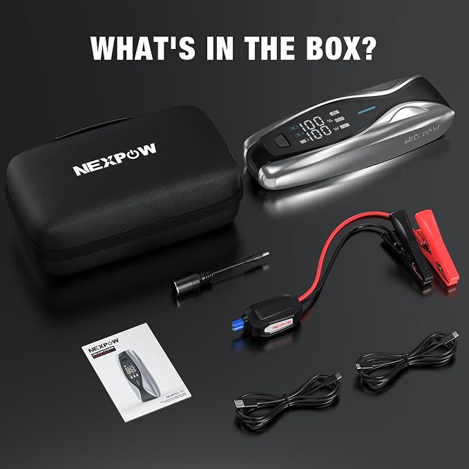 NEXPOW X7 3000A Car Jump Starter, 12V Portable Battery Pack with 60W PD Two-Way Fast Charging, 3.2" HD Display, Up to 12L Gas & 10L Diesel