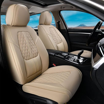 Coverado Car Seat Covers, Car Seat Covers Front Seats, 2-Pack Front Seat Cover, Nappa Leather Waterproof Seat Covers, Car Seat Protectors, Automotive Seat Covers Universal Fit for Most Vehicles
