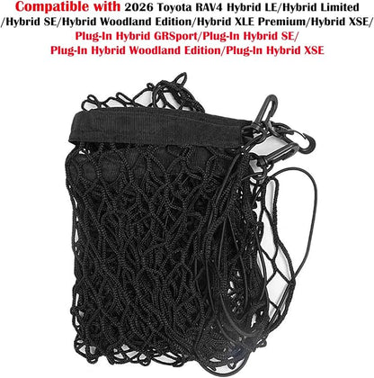 Rear Trunk Organizer Cargo Net Suitable for 2026 Toyota RAV4 Hybrid LE Limited SE Woodland Edition XLE Premium XSE Plug-ln GRSport Rear Trunk Mesh Cargo Storage Net Bag