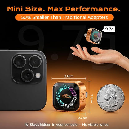 4-in-1 Wireless CarPlay Adapter with Screen Mirroring, Plug & Play No App | Watch Netflix/YouTube in Car, Android Auto AirPlay Mirror Link, Compatible with 800+ Cars iPhone Android, USB-A/C Input