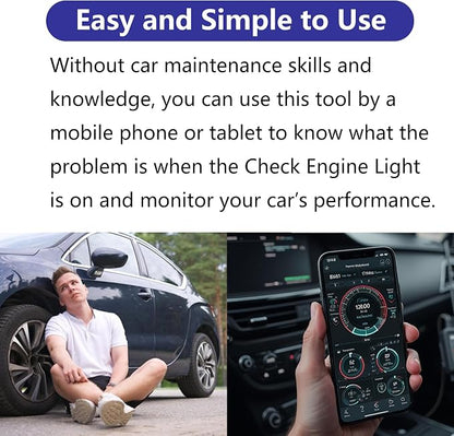 WiFi ELM327 OBD2 Adapter WiFi ELM 327 OBD2 Scanner for Android iOS iPhone OBDii Car Scanner Code Reader Connector Dongle OBD ELM327 OBD2 Scanner Diagnostic Tool Interface for Torque