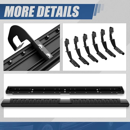 Auto Dynasty Running Boards Compatible with 2007-2019 Chevrolet Silverado GMC Sierra 1500 2500HD 3500HD Extended Cab, Stainless Steel Side Step Rail Nerf Bars, 6.3" Step Bars, Black Powder Coated