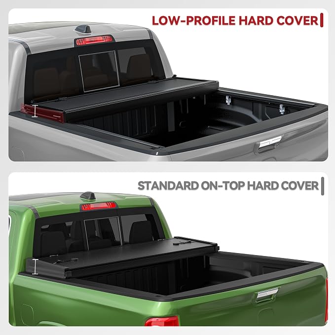 YITAMOTOR Low-Profile Hard Tri-Fold Truck Bed Tonneau Cover Compatible with Ram 1500 New Body Style 2019-2026 with 5.7 ft Bed Without Rambox