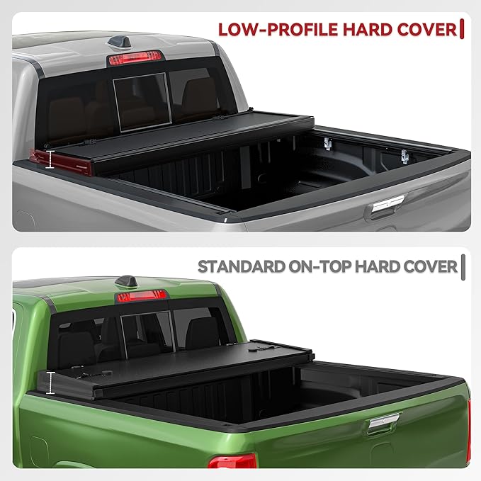 YITAMOTOR Low-Profile Hard Tri-Fold Truck Bed Tonneau Cover Compatible with Dodge Ram 2500 3500 2010-2026 with 6.4 ft Bed Without Rambox
