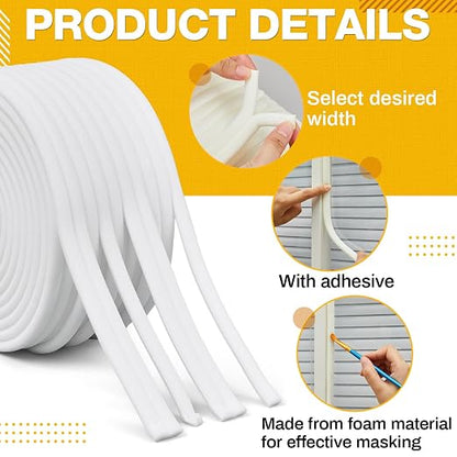 Pangda 1 Roll 1/2 Inch x 54 Yards Soft Edge Foam Masking Tape White Automotive Foam Making Tape for Sealing Car and Truck Door Jams Overspray Protection