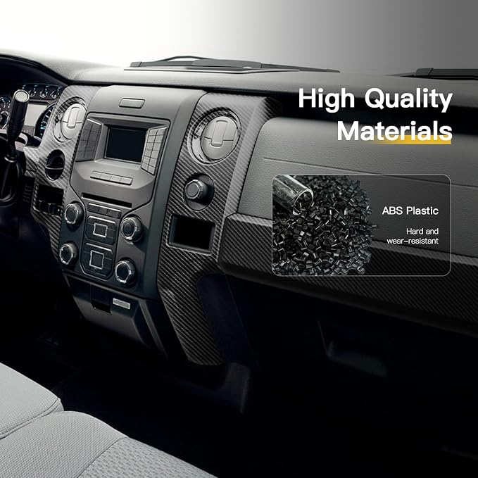 GearUp Dashboard Console Cover Trim Compatible with Ford F150 2009-2014 Dashboard Panel Cover Trim & Headlight Switch Bezel Cover Trim
