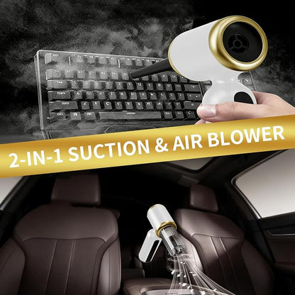 2 in 1 Handheld Car Vacuum Portable Cordless, 2 Speed Handheld Vacuum 20000PA High Power Air Blower & Pump & Air Duster, Mini Hand Held Vacuum Rechargeable for Home, Car, Office, Pet Hair