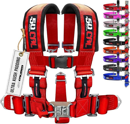 1pc Red 5 Point Harness for Bucket Seat, Latch Release, Racing Harness 5 point, Race Car, UTV, RZR [6005]