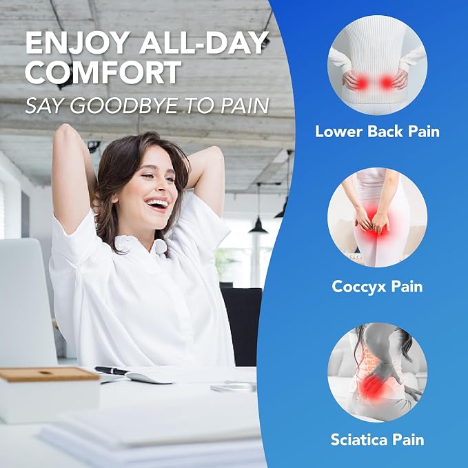 Lofty Aim Car Seat Cushion, Comfort Memory Foam Car Cushions for Driving (Black)