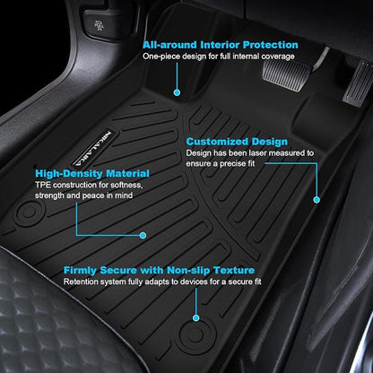 Floor Mats & Cargo Liner for 2018 2019 2020 2021 2022 2023 2024 Toyota Camry (FWD Only, Not for Hybrid) All Weather Protection TPE Rubber Full Set Floor Liners & Trunk Mat 2024 Camry Accessories