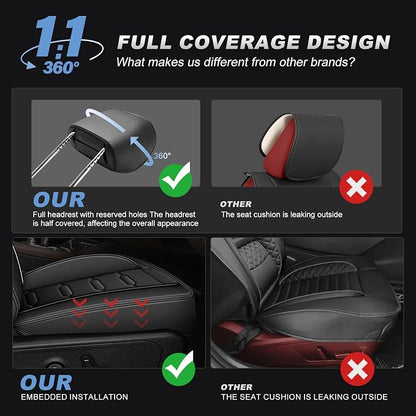 AOMSAZTO Corolla Front Car Seat Covers Custom Fit for Toyota Corolla 2020 2021 2022 2023 2024 2025 2026 LE/SE/XSE/L/FX/XLE Faux Leather Seat Covers with Interior Accessories(2 Seats,Black)