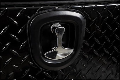 Buyers Products 1721568 Black Aluminum Diamond Tread Topsider Truck Box With Drop Door, 96x18x16 Inch, Weather Resistant, Locking Compression Latch, No Drill Install, Made in USA