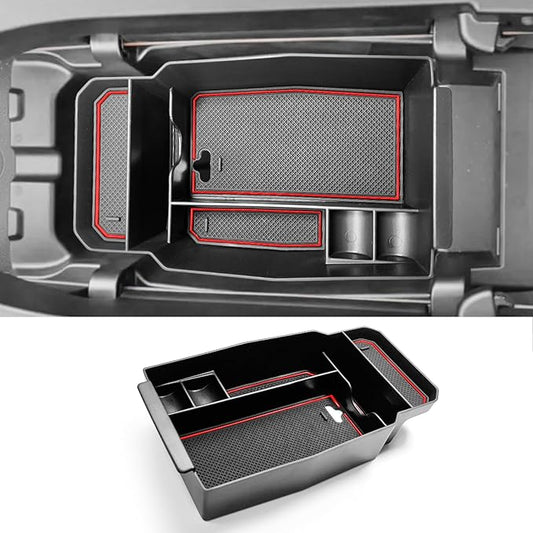 CDEFG 2023 2024 2025 2026 CX-50 Center Console Organizer Tray for 2023-2026 Mazda CX-50 Armrest Tray CX50 Central Consola Organizer Storage Box 2025 2026 Mazda CX50 Accessory (Red)