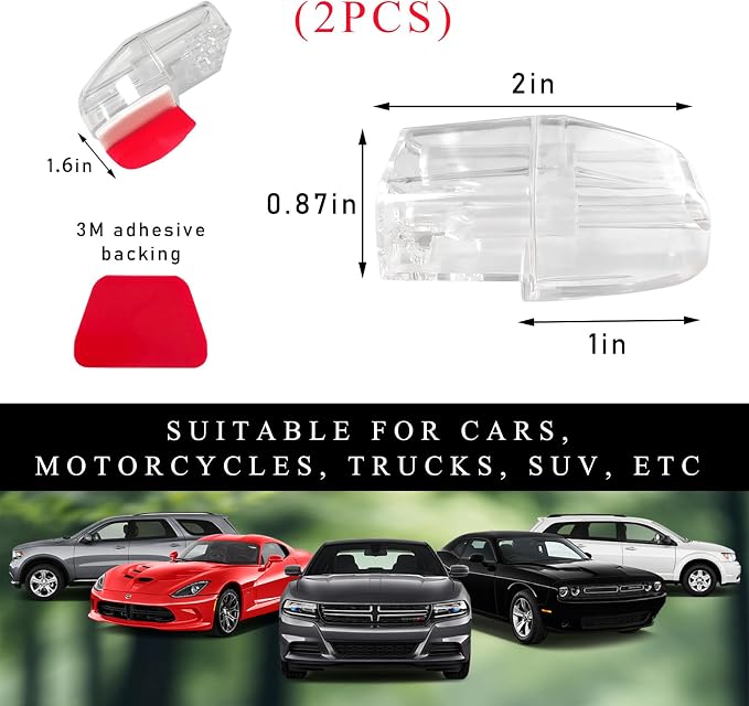Yourkar 2 PCS Deer Whistles, Deer Warning Devices with Waterproof Adhesive Tapes, Car Save Deer Whistles Avoids Collisions Suitable for Vehicles, Trucks, SUVs, Car Accessories (Transparent)