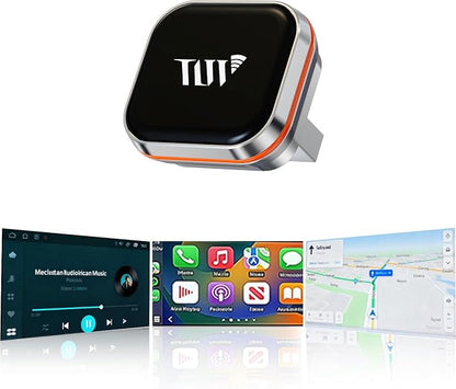 2-in-1 Wireless CarPlay & Android Auto Adapter, Plug & Play, Fast Seamless Connection, Compatible with 1000+ Cars with Wired CarPlay/Android Auto, Compact Sleek Design