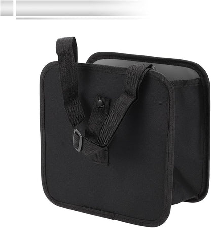 1 Pcs Universal Car Trash Can Hanging 9.1" Length 5.5" Width 9.1" Height Trash Bin Blue Black Fabric Rhinestone