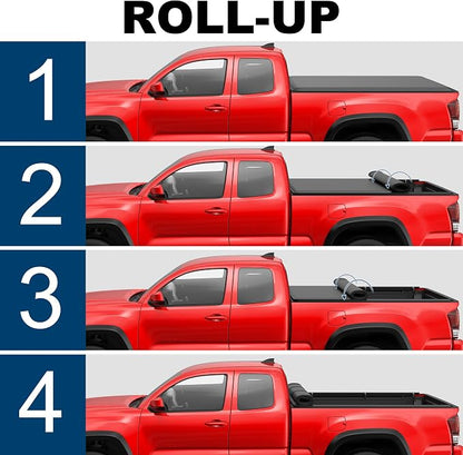 MOSTPLUS 5FT Roll-Up Soft Vinyl Truck Bed Tonneau Cover Compatible with 2005-2015 Toyota Tacoma Extra Short Model On Top Fleetside Cargo Bed 60Inch