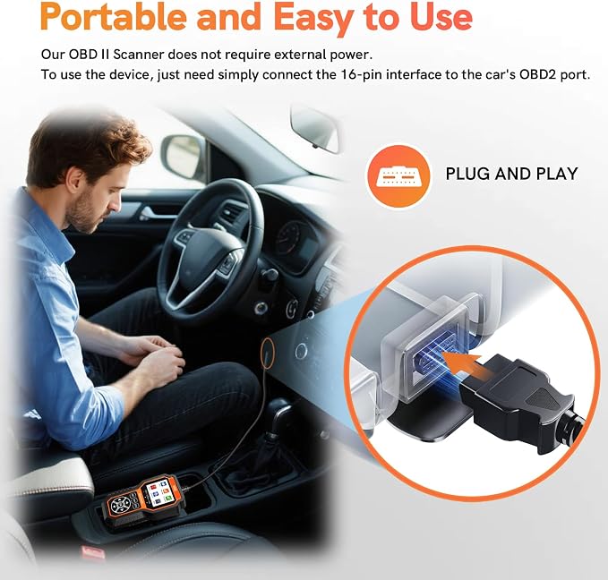 OBD2 Scanner Diagnostic Scan Tool with Solution Car Code Reader Reset Tools Check Engine Light SCAN Tool Car Accessories Read Fix Clear Car Vehicle Fault Codes for Cars 1996+ OBD II Scanner