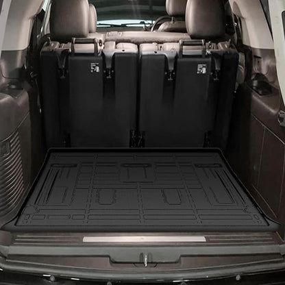 Floor Mats for Chevy Tahoe 2007 2008 2009 2010 2011 2012-2014 & GMC Yukon Bench (NOT fit XL or Hybrid), for Chevrolet Tahoe Floor Mats 1st & 2nd Row & Cargo Liner, 8 Seats, TPE Summer Winter