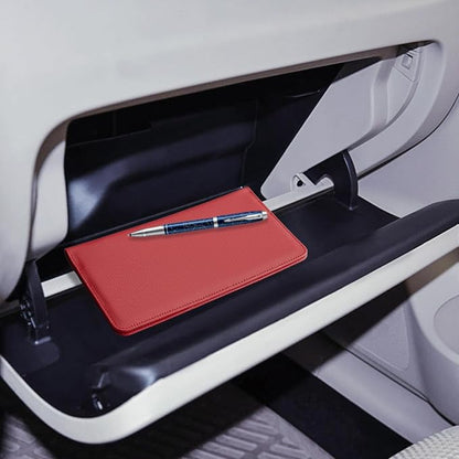 CoBak Car Registration and Insurance Holder - Vehicle Glove Box Car Organizer,Auto Truck Comparment Accessories Case with Magnetic Closure for Driver License,Cards, Carbon Red