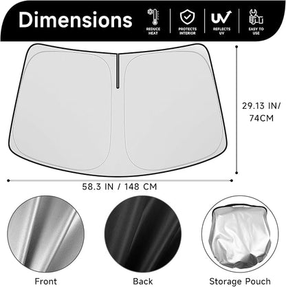 Windshield Sun Shade Compatible for Mazda CX5 CX-5 2017-2023 2024 2025 2026 Accessories Foldable Front Window Sunshade Sun Visor Protector Block UV Rays