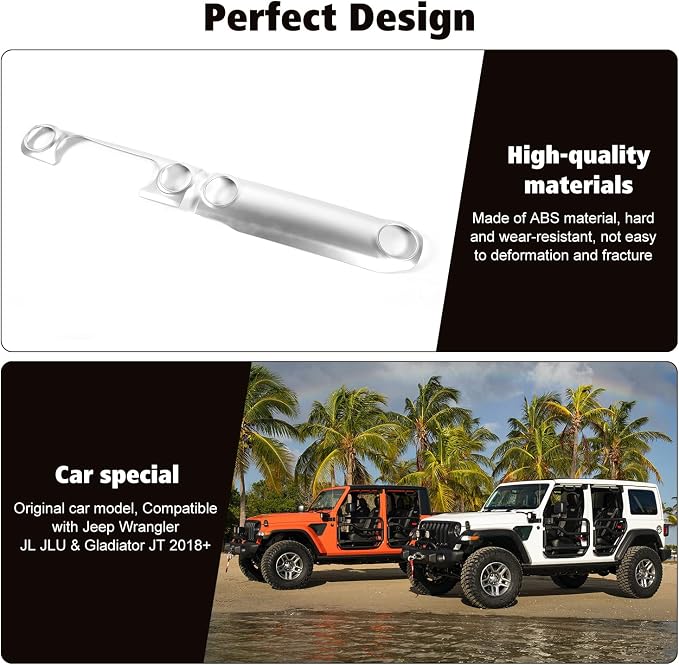 RT-TCZ Center Console Trim Cover Dashboard Control Panel Cover Decorative Interior Accessories for Jeep Wrangler JL JLU & Gladiator JT 2018-2023,Silver